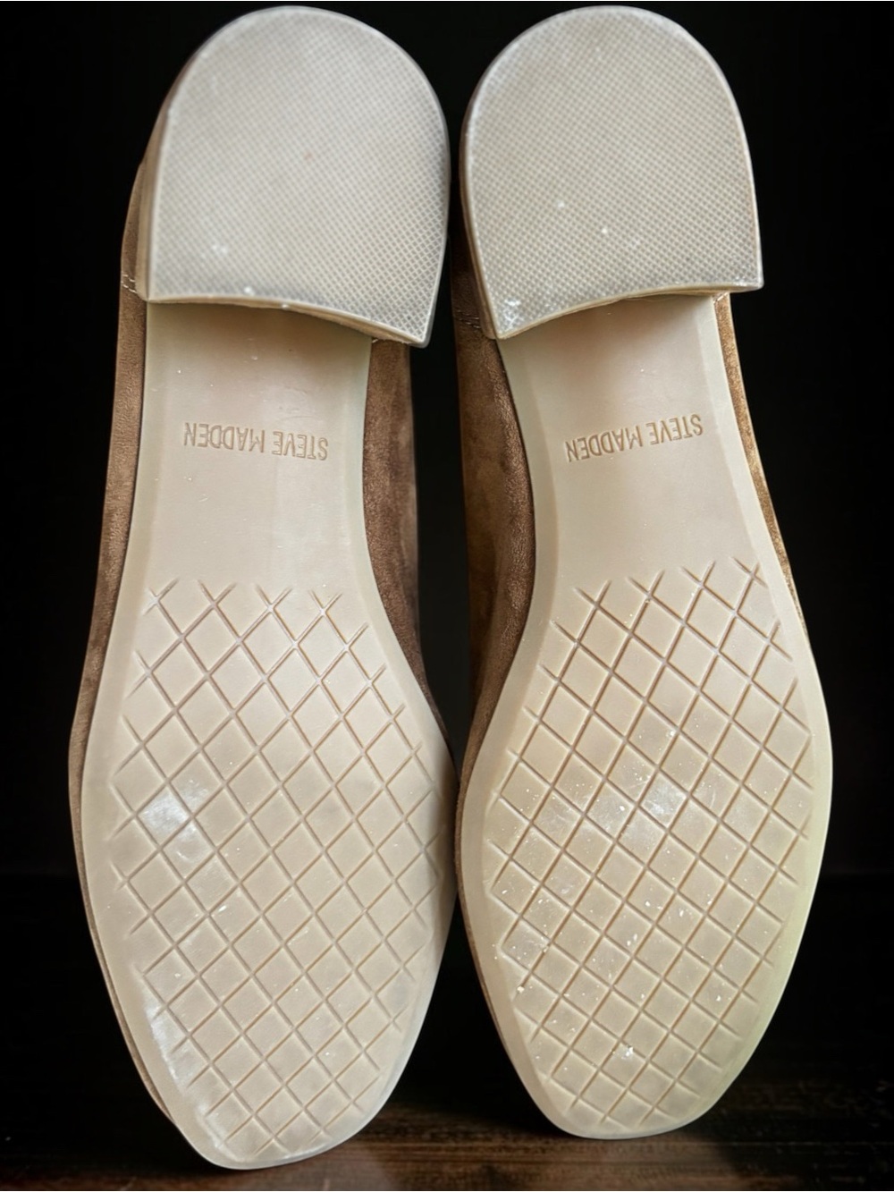 STEVE MADDEN Mollie Tan Suede Block-Heel Pumps (9) - Picture 5 of 7